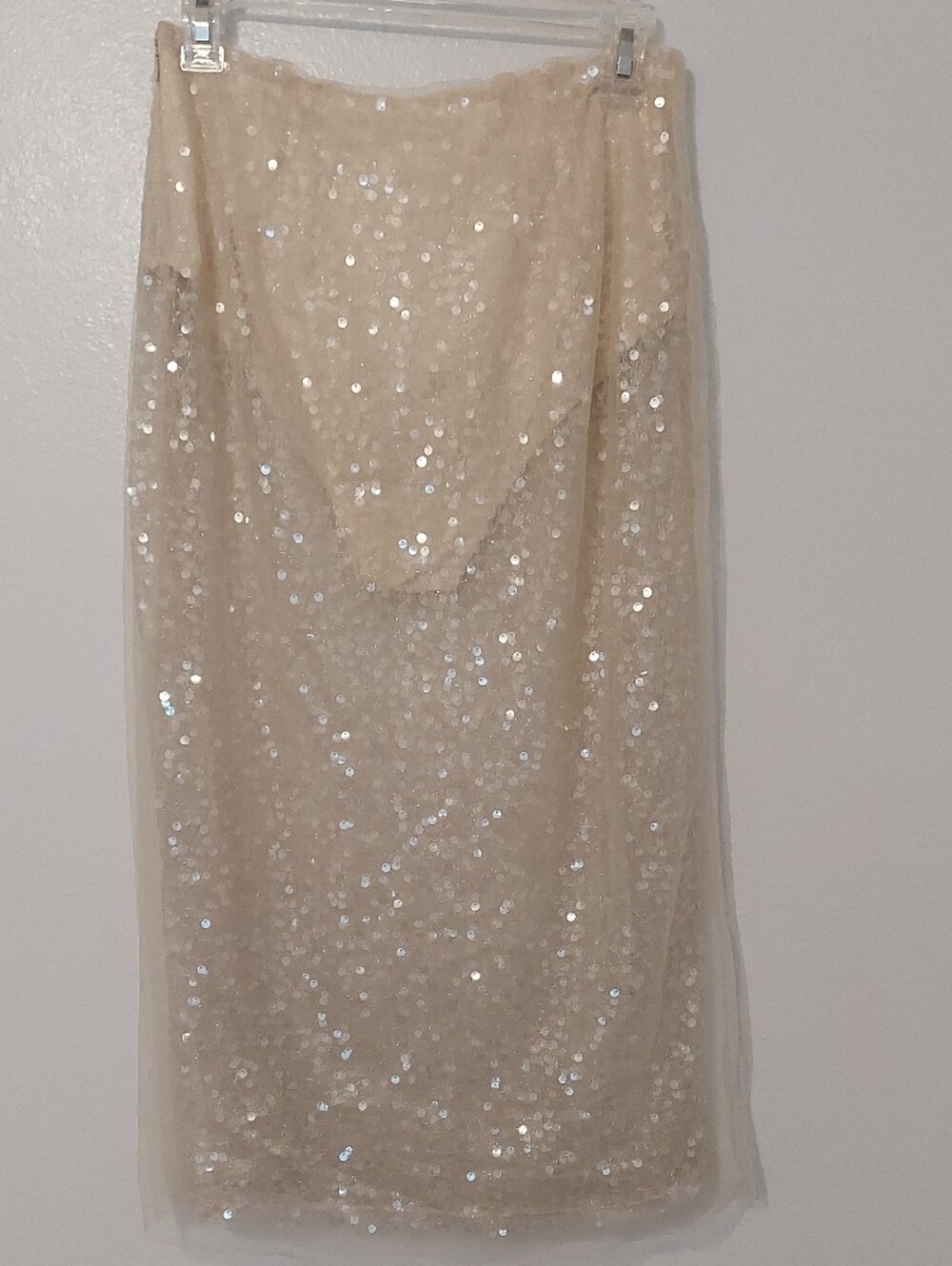 Jason Wu Sequin Tulle Overlay Sheer Illusion Midi Skirt in Champagne Size 4 - Picture 3 of 9